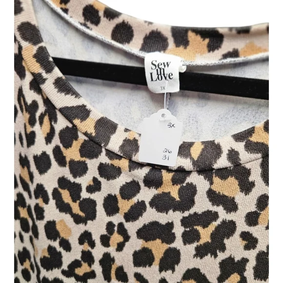 Sew In Love Animal Print Top with Black and Tan 3x Fit 2x - Picture 2 of 3